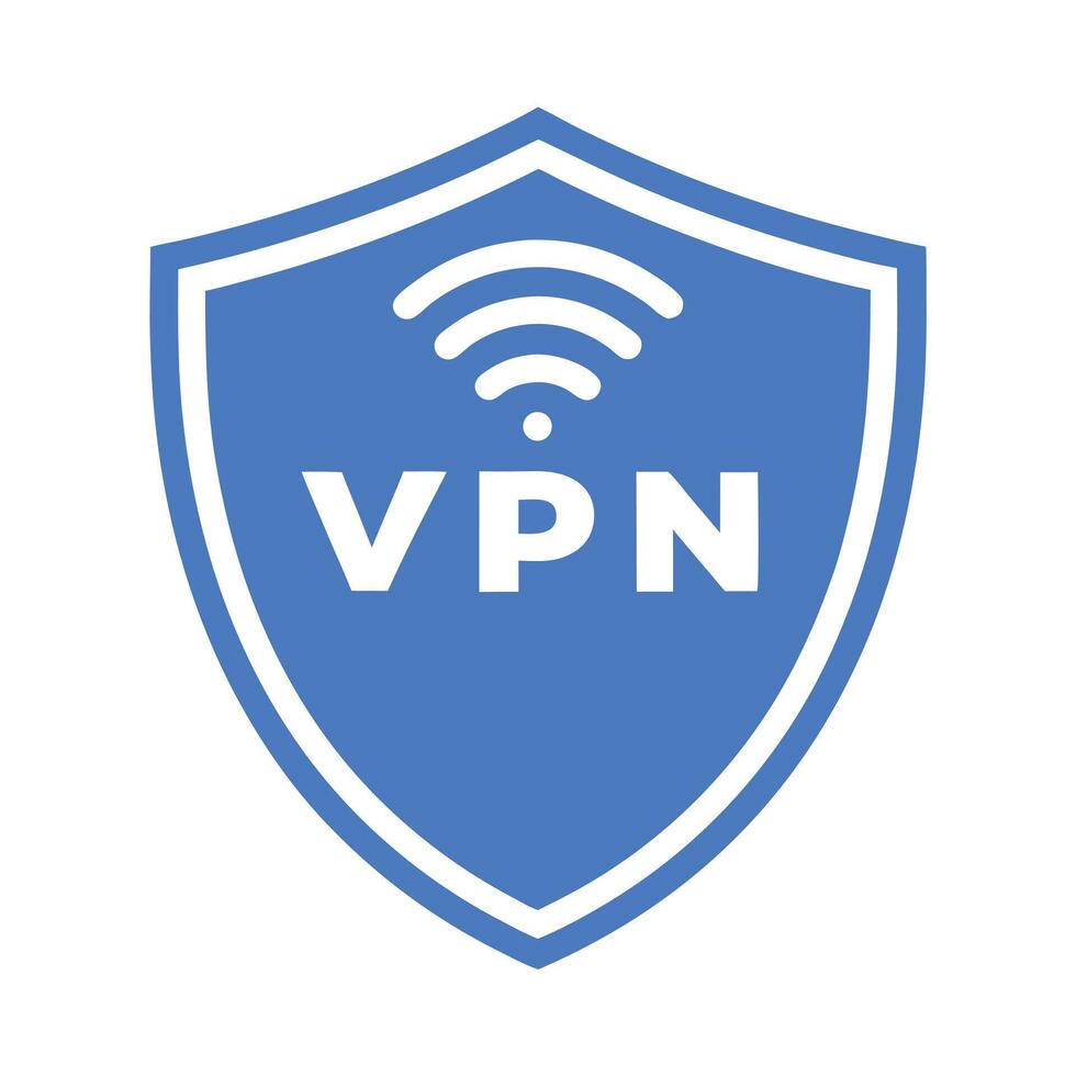 Secure Vpn Shield Symbol With Wifi Connection For Digital Protection And Security vector