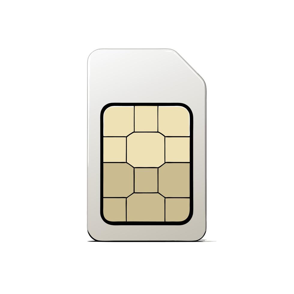Illustration Of A Sim Card Used In Mobile Devices On White Background vector