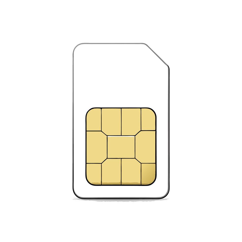 Single Sim Card Technology Communication Connectivity For Mobile Phone Device vector