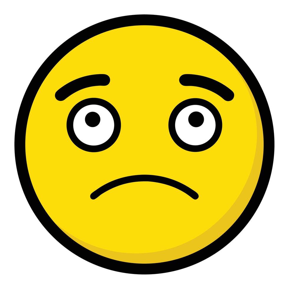 Contemplative Emoji With Raised Eyes In Flat Illustration Style vector