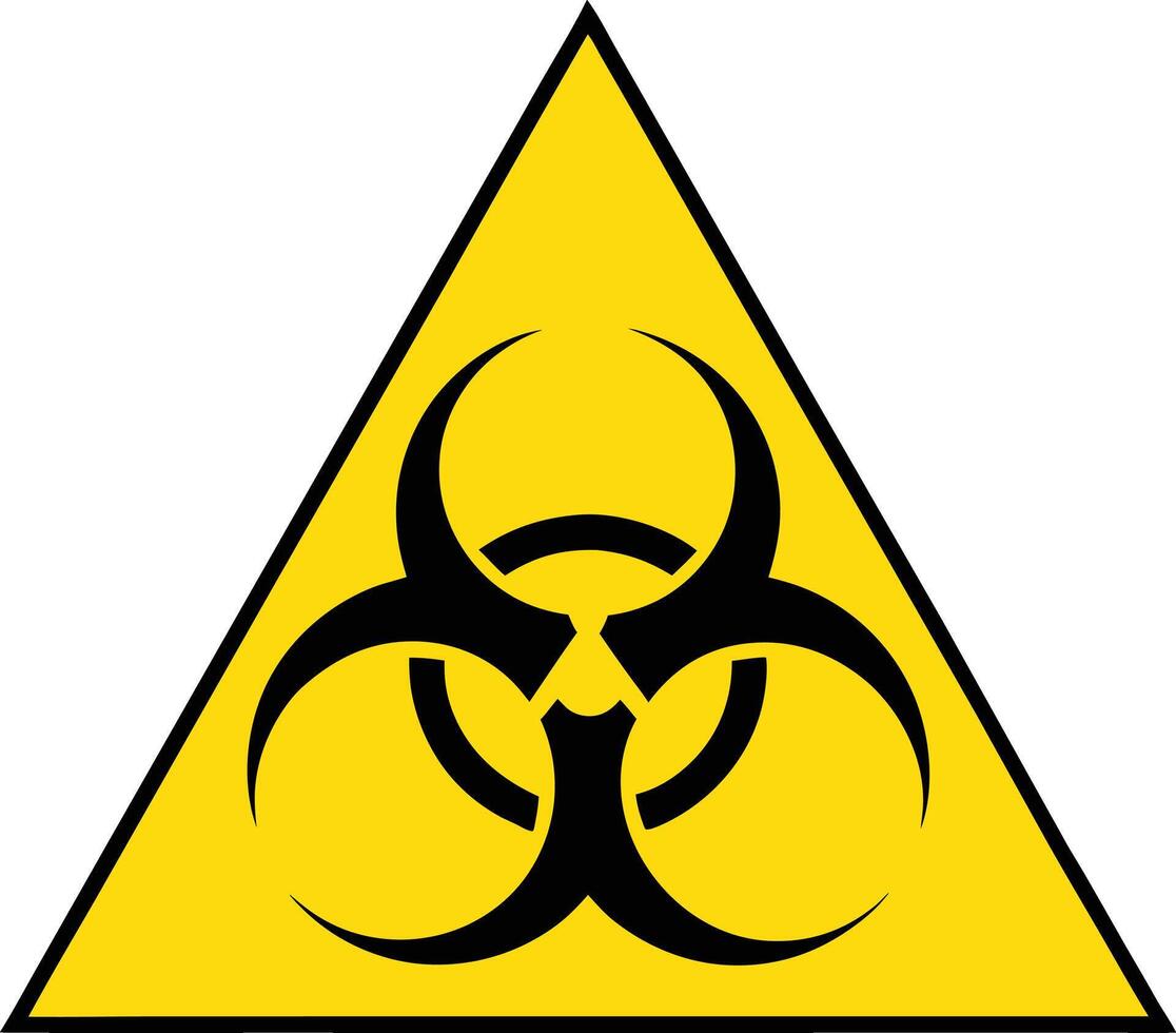 Biohazard Warning Symbol In Black And Yellow For Laboratory Safety Illustration vector