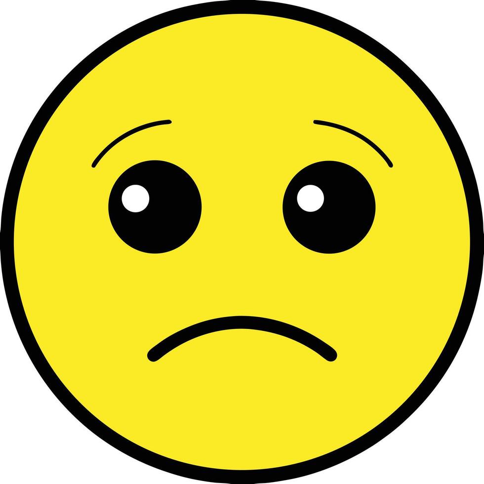 Sad Emoji Isolated On White Background For Digital Communication And Expressions vector