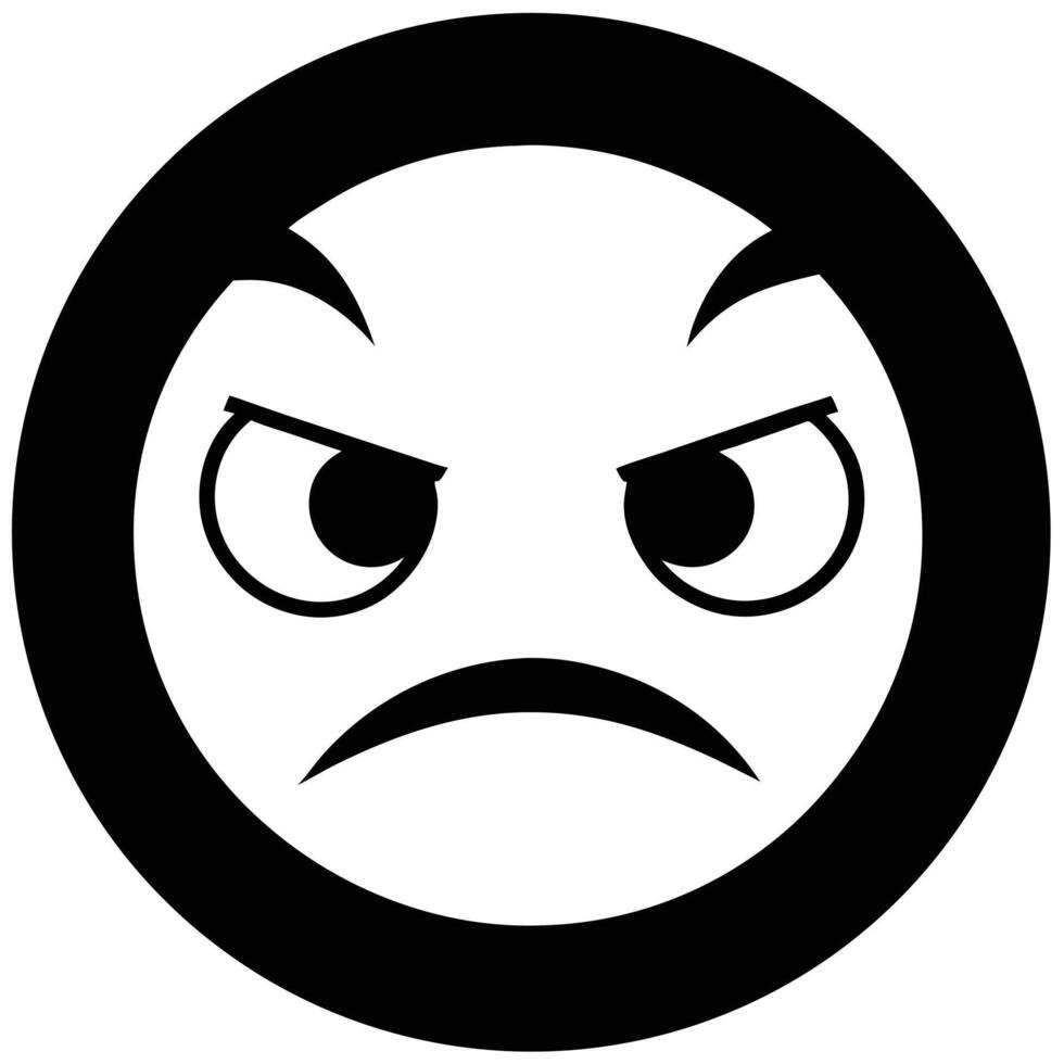 Angry Face Icon Design Illustration Negative Emotion Graphic Element vector