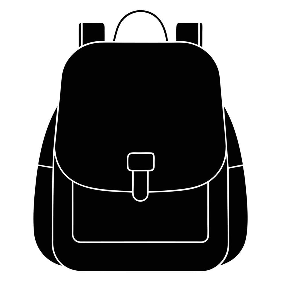 Black And White Backpack Illustration Ideal For School Travel And Education vector