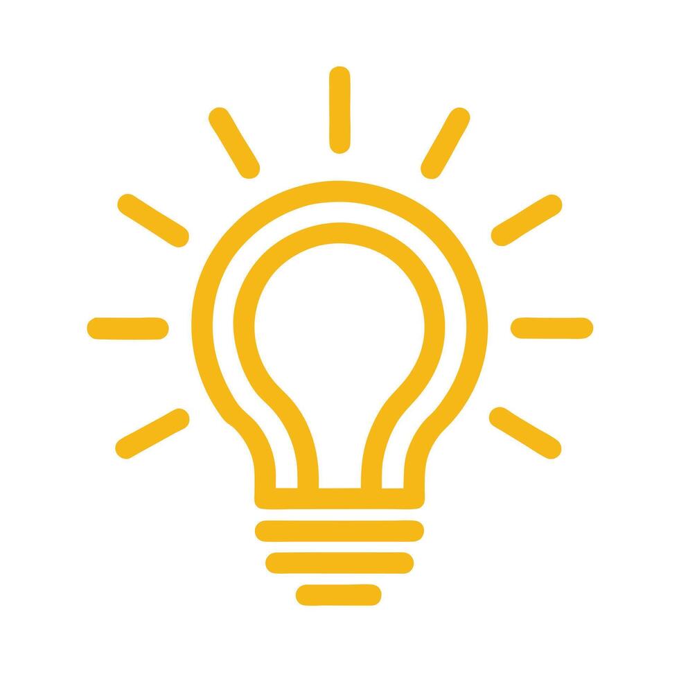 Golden Light Bulb Symbolizes Innovation Creativity And Idea Generation On White Background vector