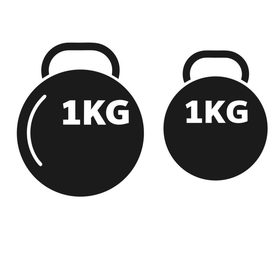 Two 1Kg Dumbbells In Black And White For Fitness And Exercise vector
