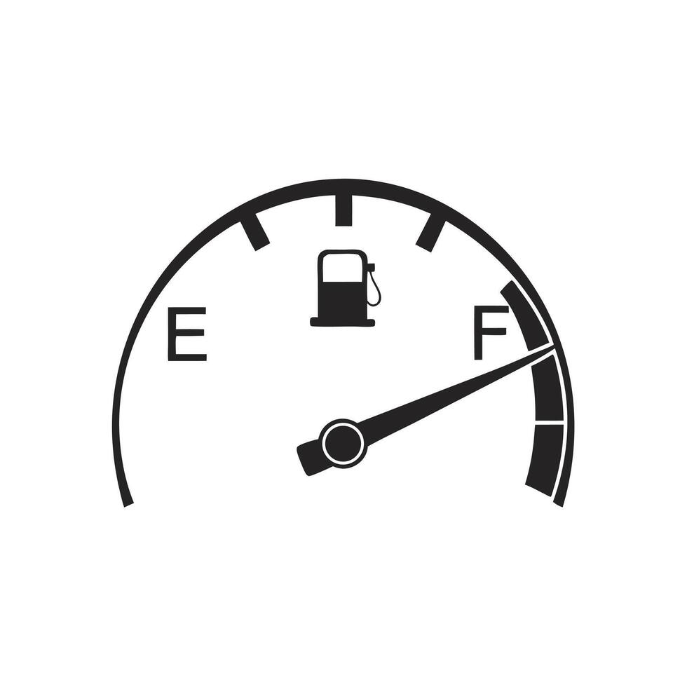 Fuel Gauge Indicator With Nearly Empty Tank Illustration Isolated vector