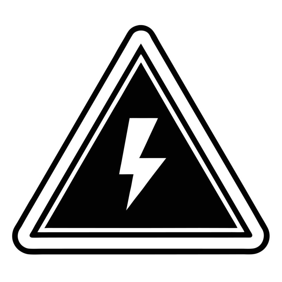 High Voltage Hazard Sign Danger Electricity Symbol Graphic Warning Notification vector