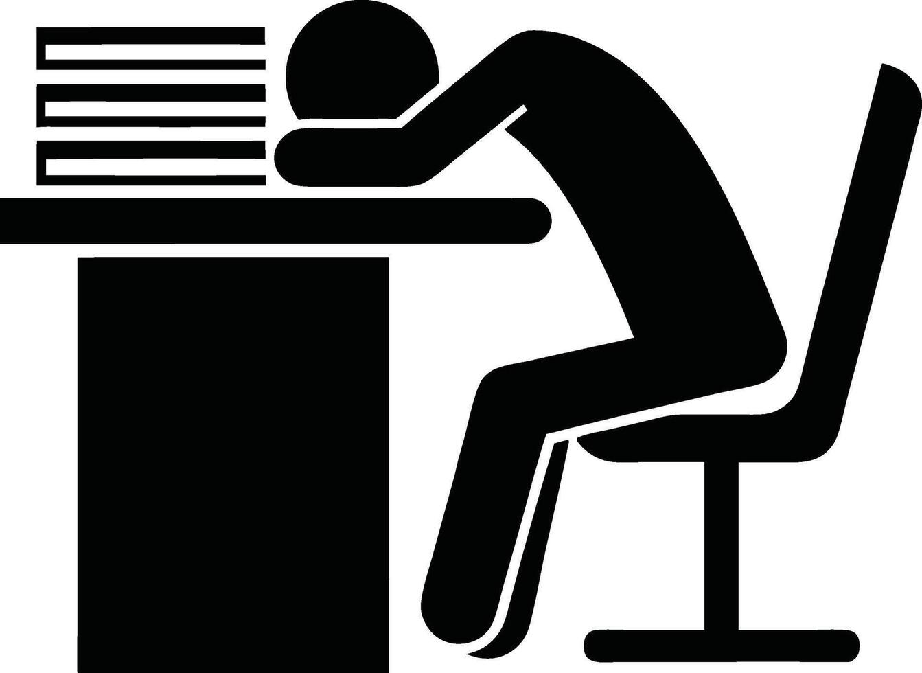 Exhausted Person At Desk Illustration Overworked And Stressed Out Design vector