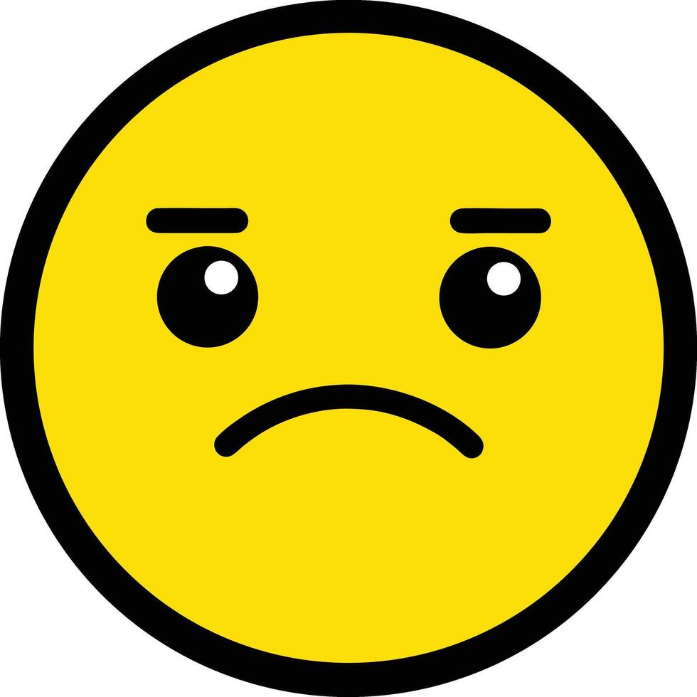 Minimalist Sad Emoji Illustration For Expressing Emotions In Digital Communication vector