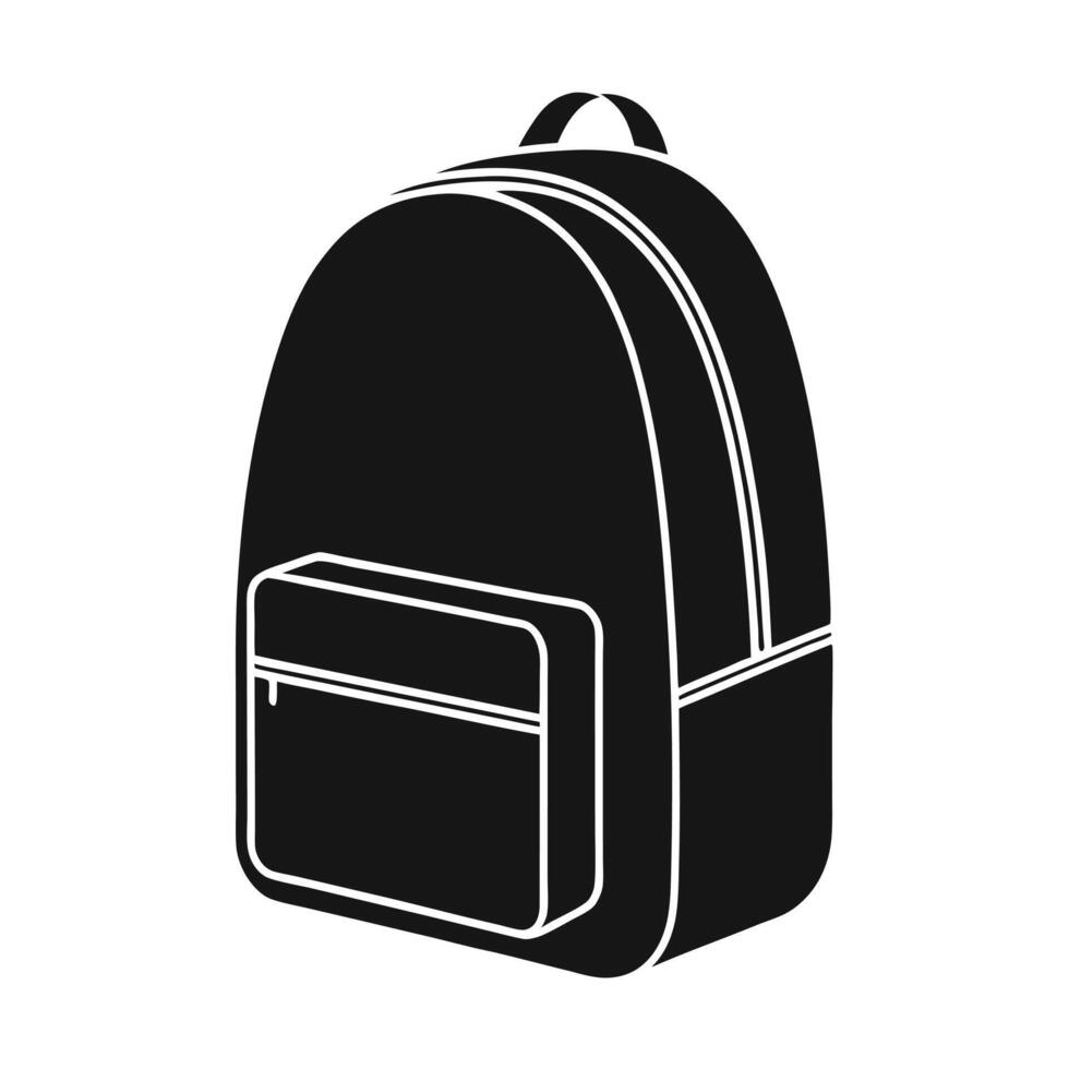 Black And White Backpack Silhouette Illustration For Education And Travel Needs vector