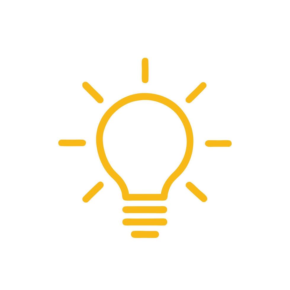 Simple Yellow Lightbulb Symbol Idea Generation Creativity Innovation Solution Concept vector