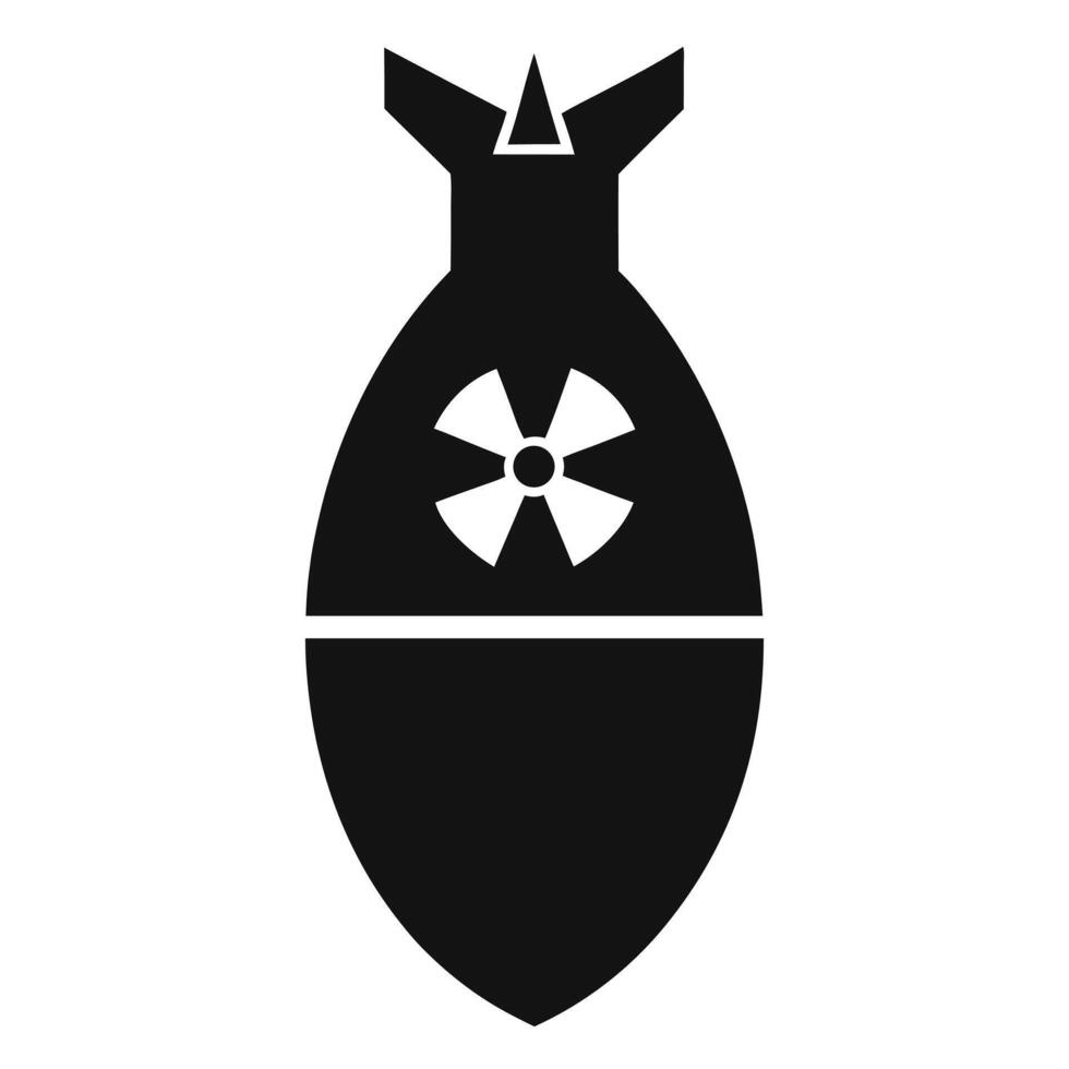Atomic Bomb Minimalist Illustration Radioactive Symbol Dangerous Weapon Concept Monochrome Icon vector