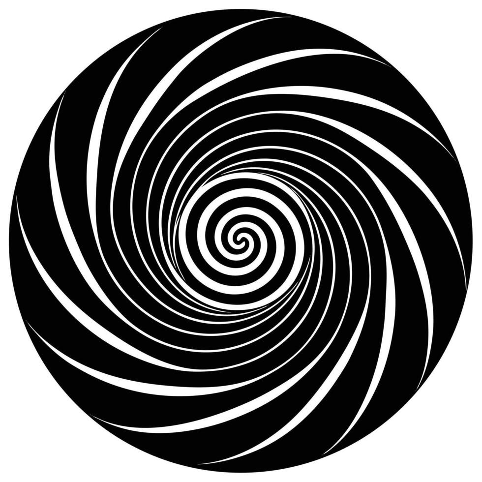 Abstract Black And White Hypnotic Spiral Design Illusion Background Graphic vector