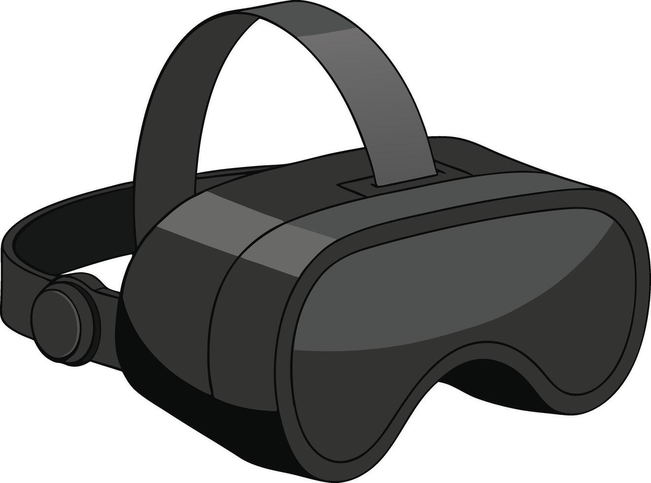 Black Virtual Reality Headset Illustration For Gaming And Technological Designs vector