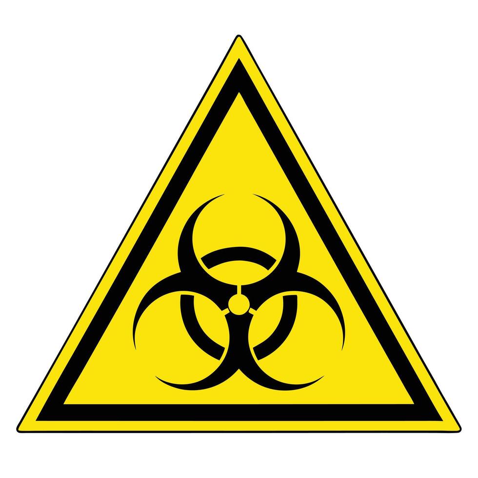Biohazard Symbol Sign In Yellow Triangle Warning Health Safety Environment vector
