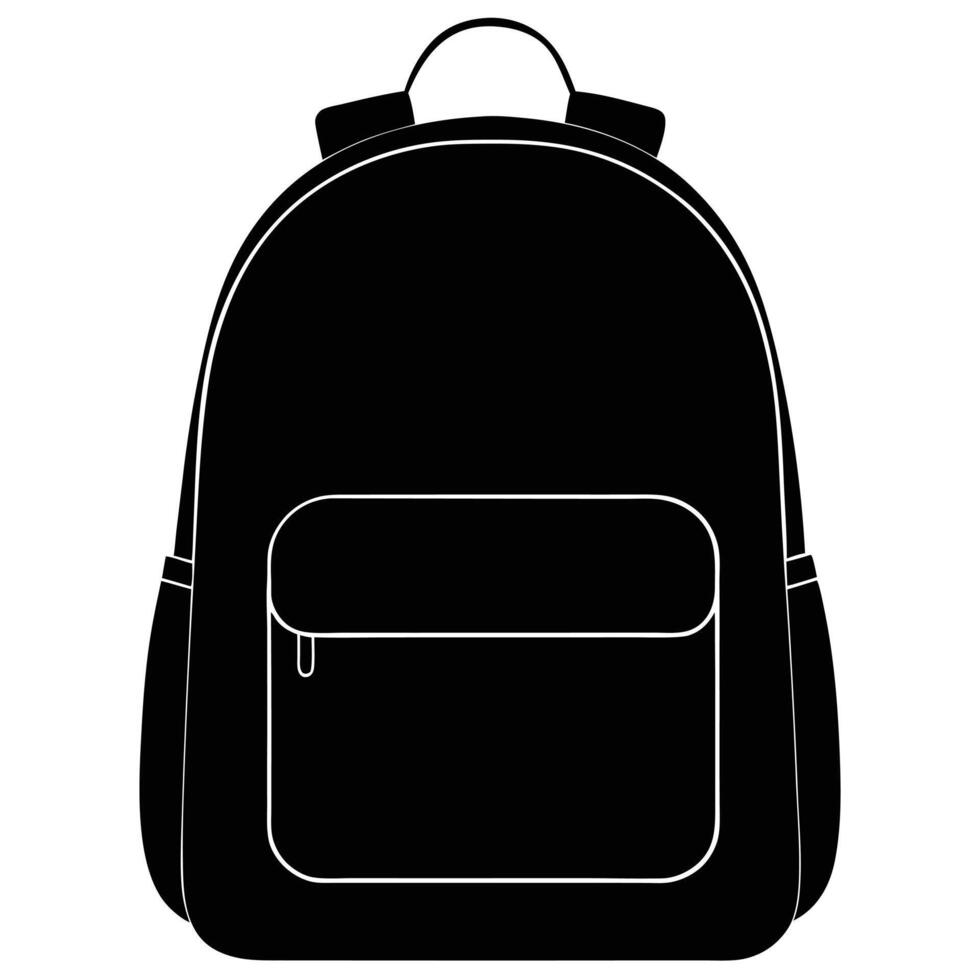 Black And White Backpack Icon Isolated On White School Bag Illustration vector