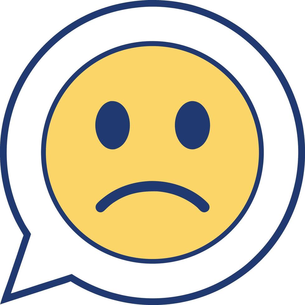 Sad Expression In Speech Bubble Illustration For Emotions And Communication vector
