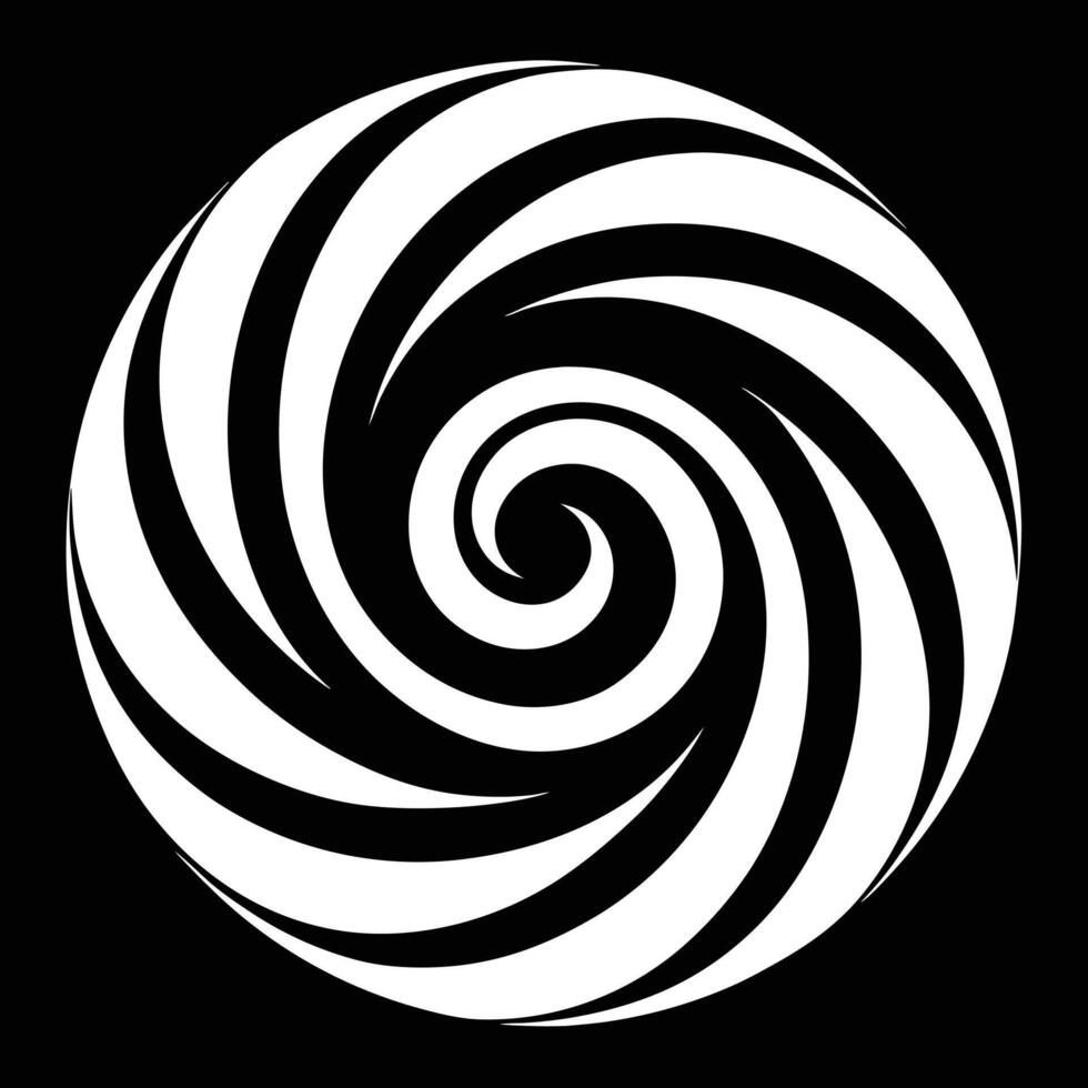 Abstract Swirl Design Vortex Illustration With Black Background And White Curved Lines vector