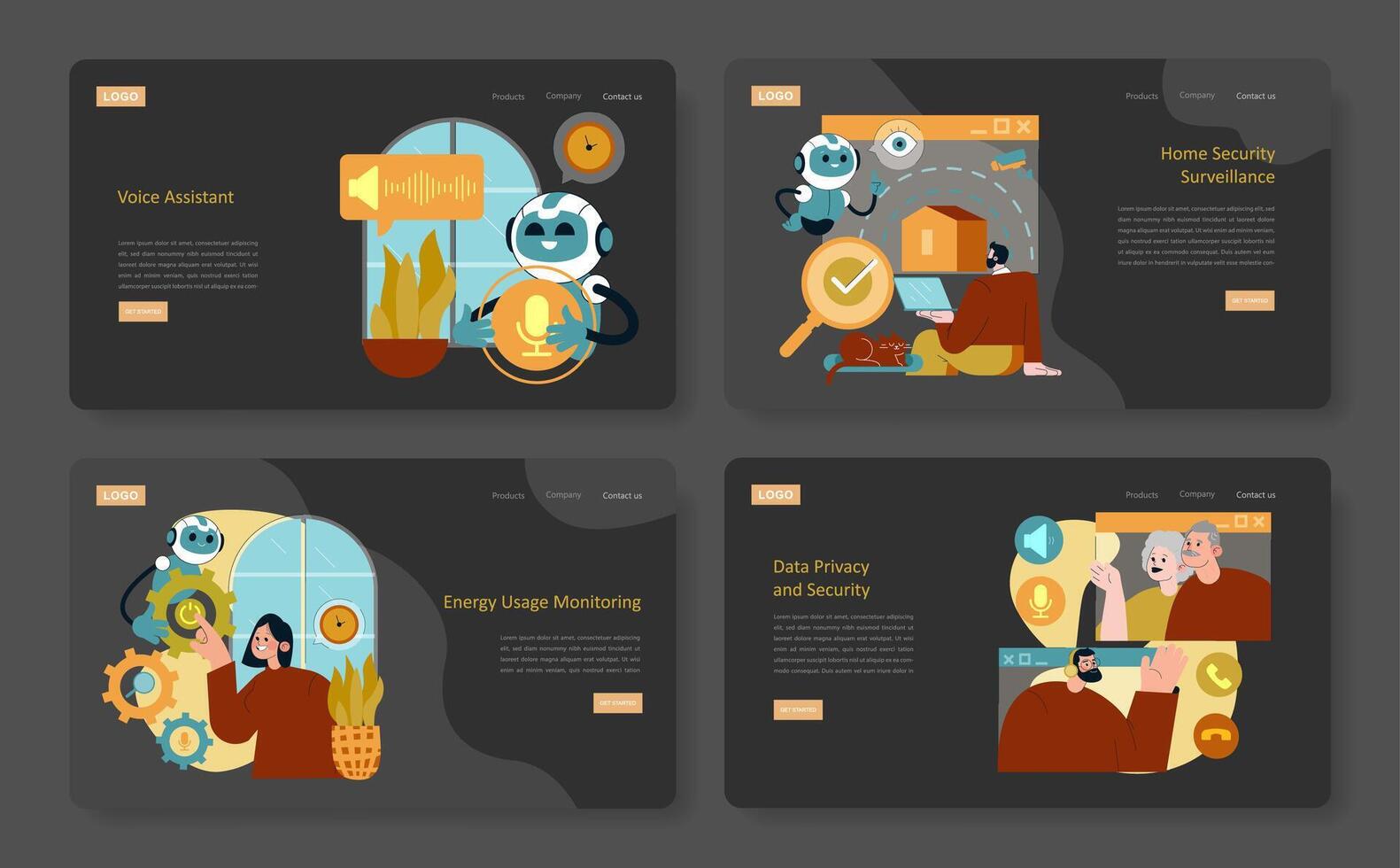 Ai Home. Flat Illustration vector
