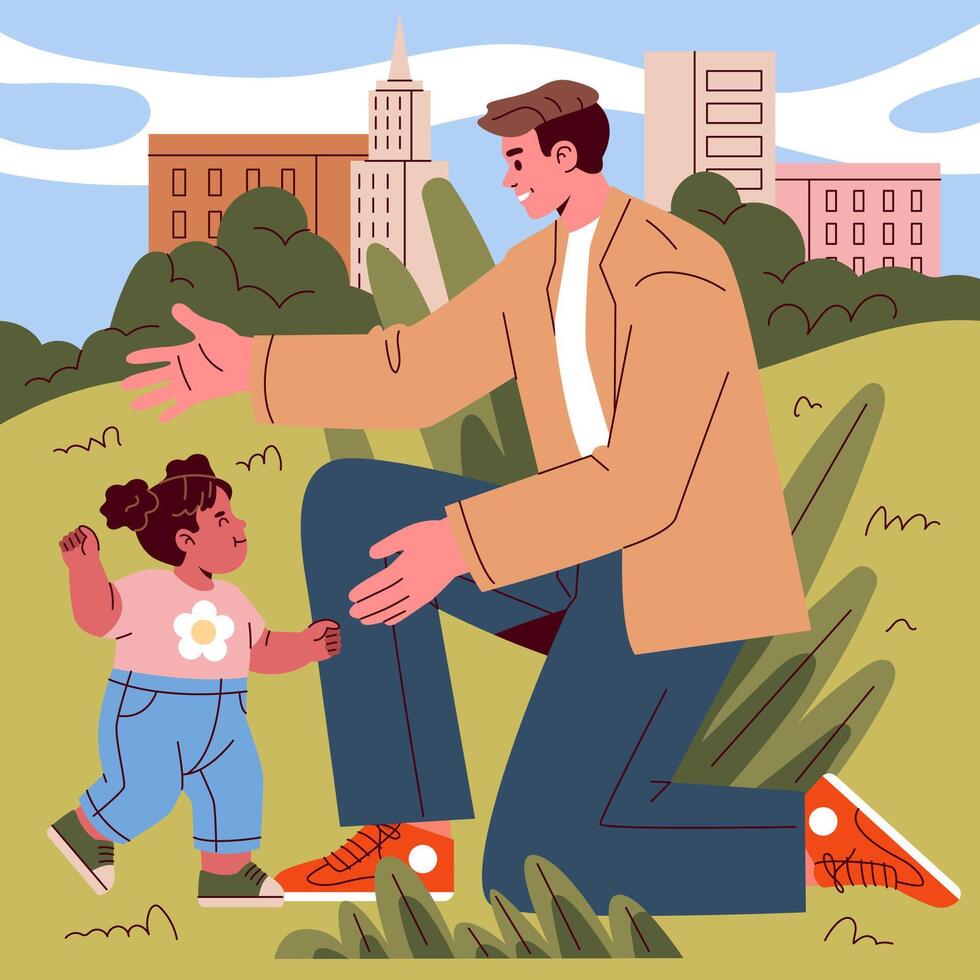 Fathers Day. Flat Illustration vector