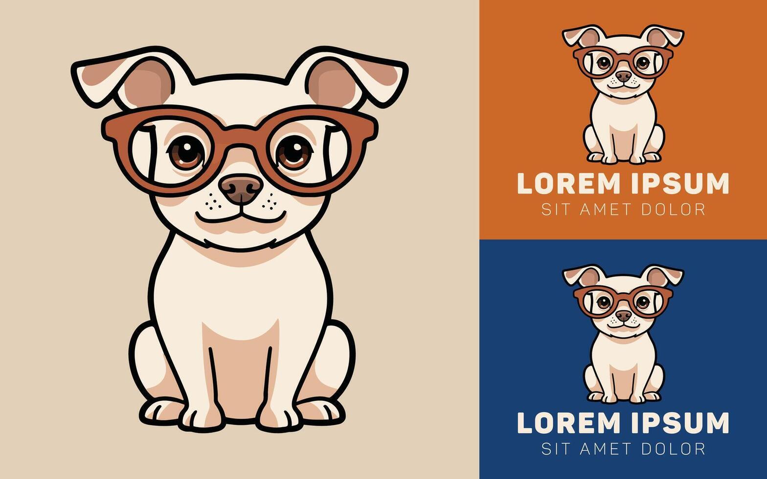 Cute Little Dog Cartoon Icon with Wagging Tail and Smile vector