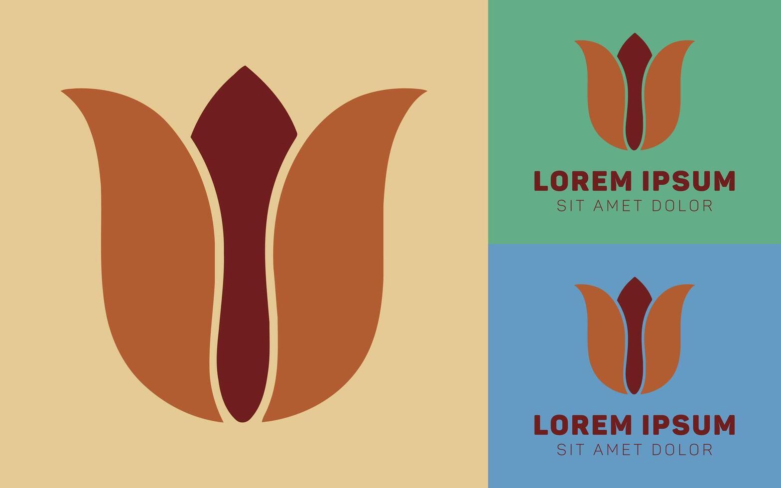 Minimalist Tulip Illustration in Soft Red and Yellow Hues vector
