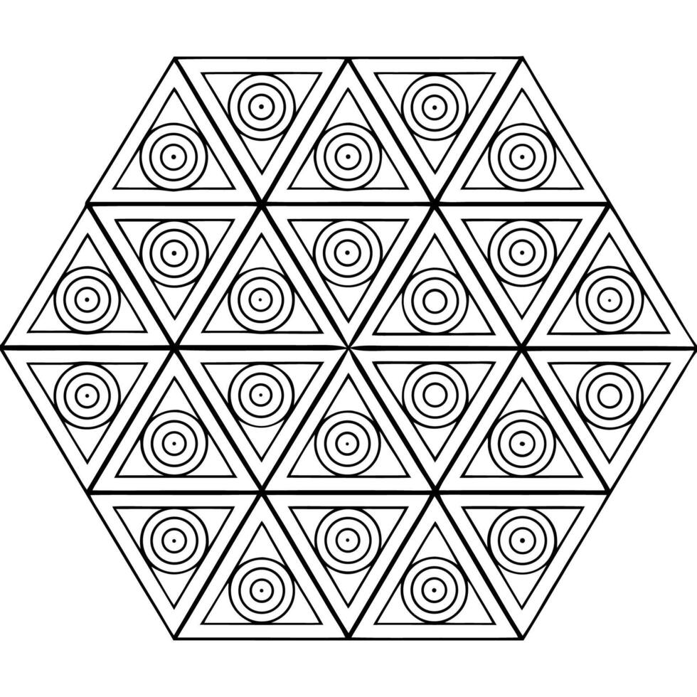 A symmetrical, black and white geometric pattern. vector
