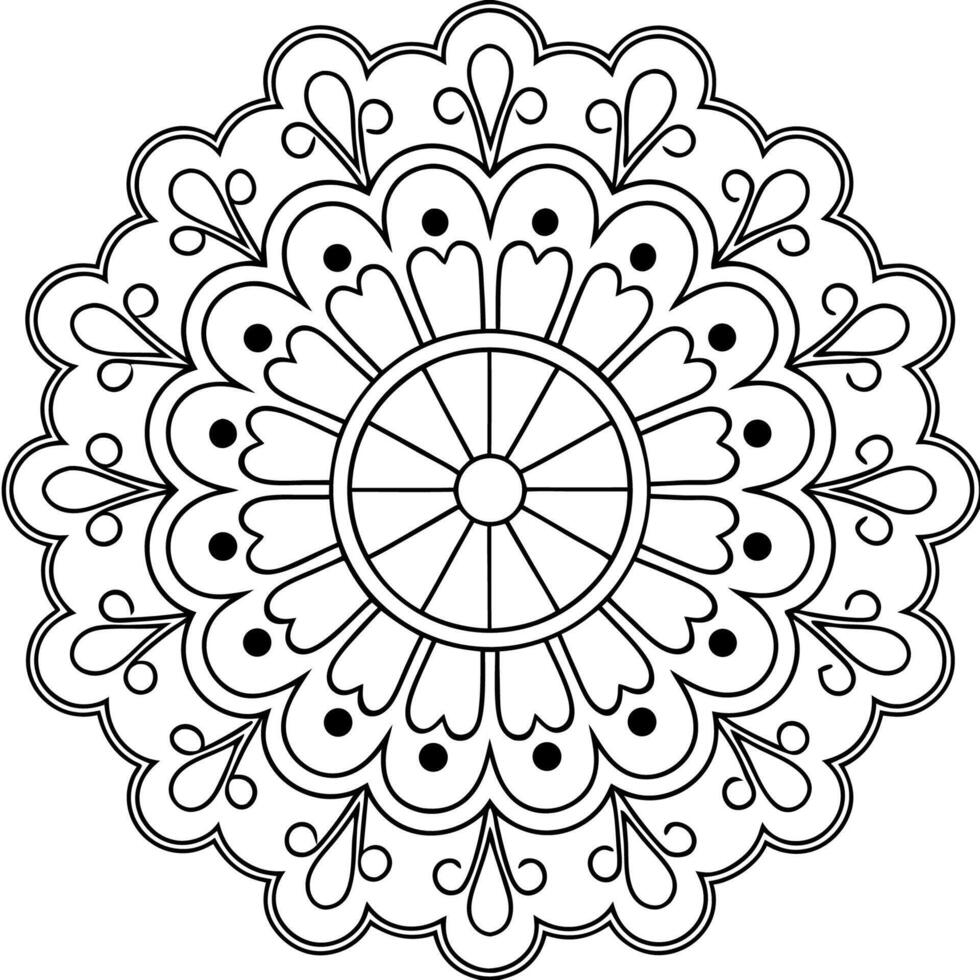Simple Mandala for Mindful Coloring Practice vector