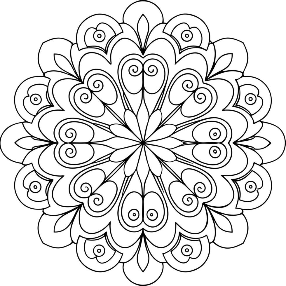 Relaxing Mandala Coloring Page with Simple Patterns vector