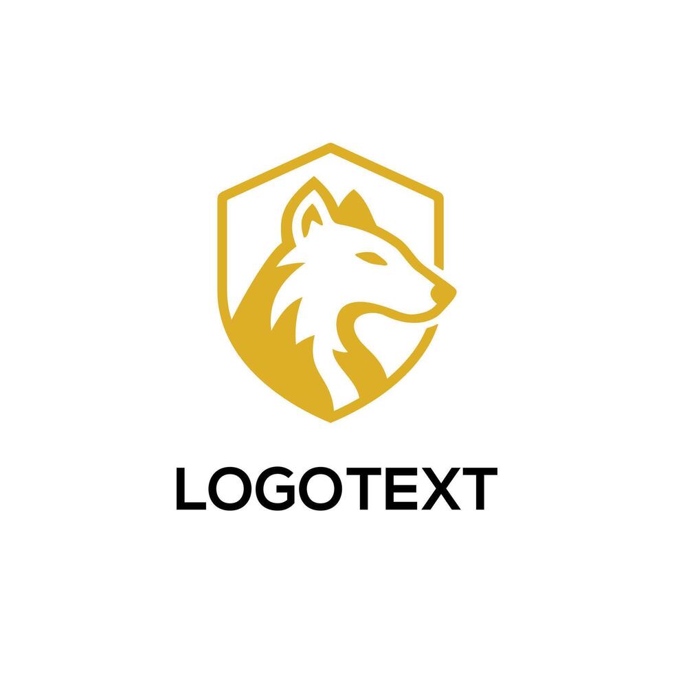 Wolf Shield Logo brand design vector