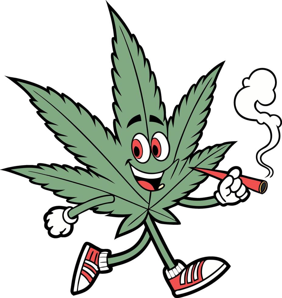 Marijuana leaf cartoon character vector