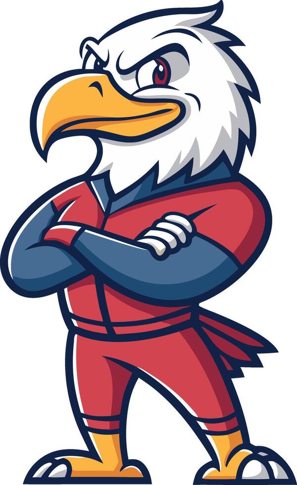 Eagle cartoon mascot character vector