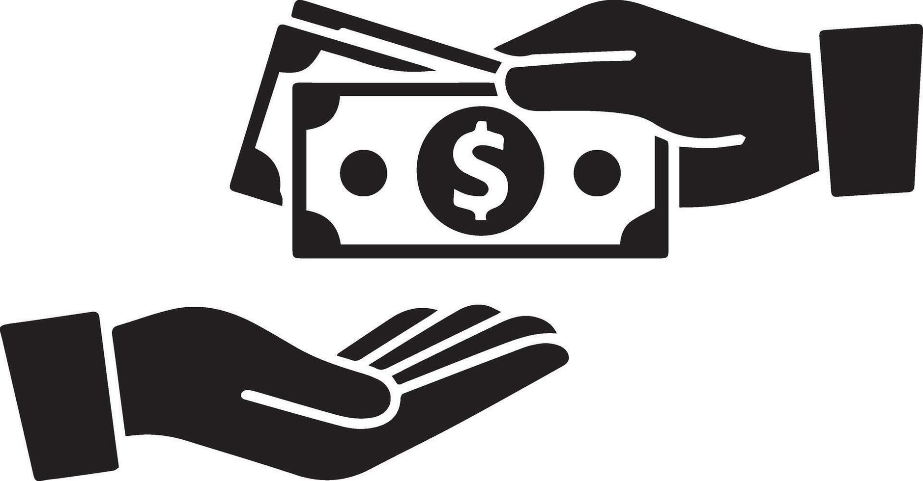 Handing Over Money Silhouette vector
