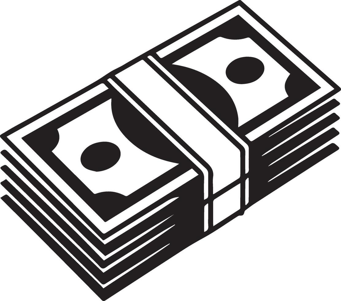 Silhouette of Stack of Money vector