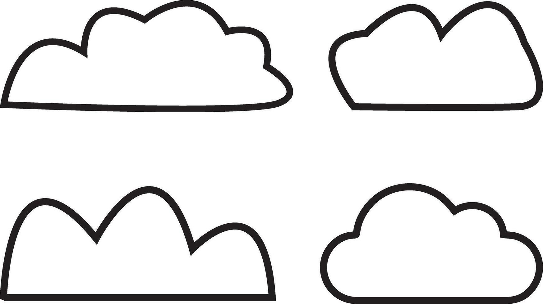 Cloud line Art Collection vector