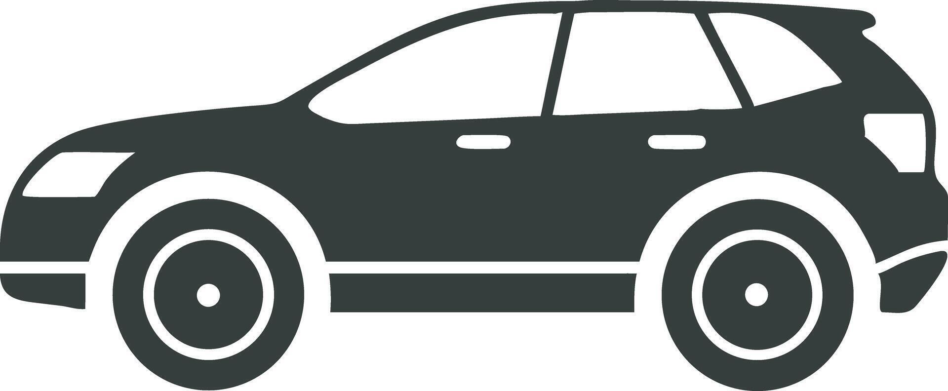 Car illustration depicts a sleek black luxury automobile design, a fast transport model isolated on white background. vector