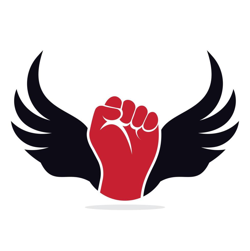 Wing fist logo. Fist icon. vector