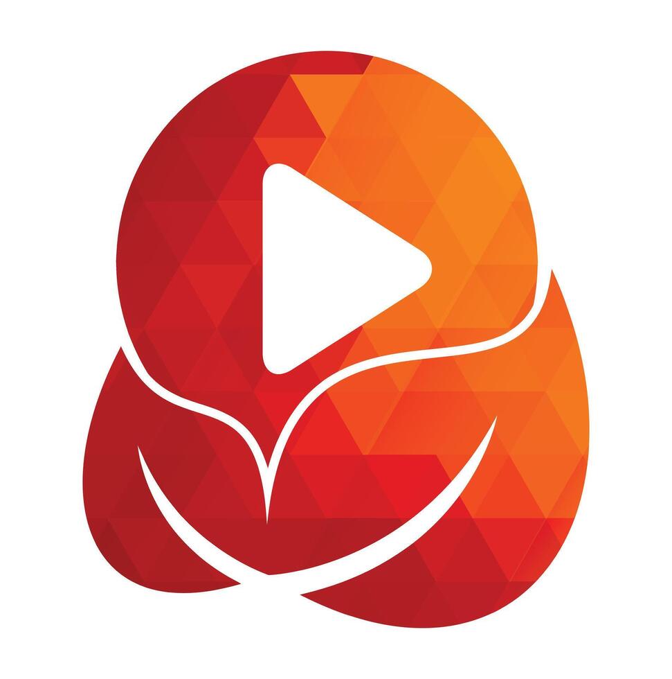 Leaf play logo design vector