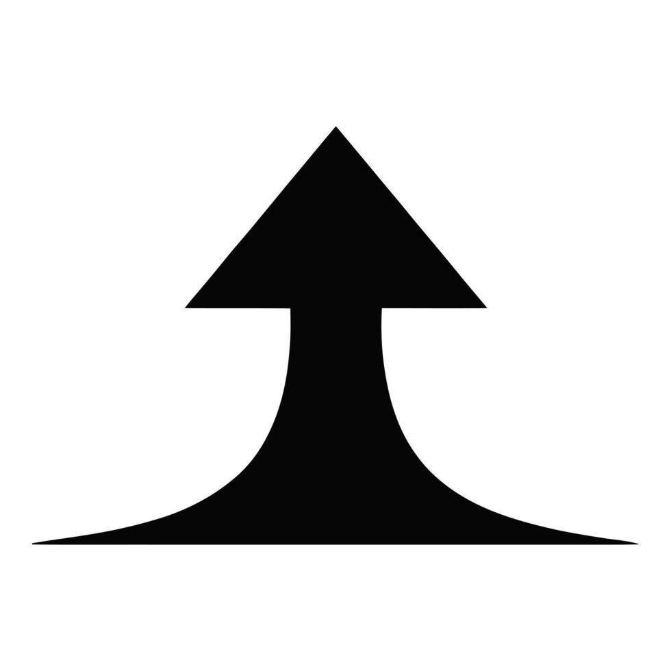 Black arrow pointing up direction symbol graphic illustration design element vector