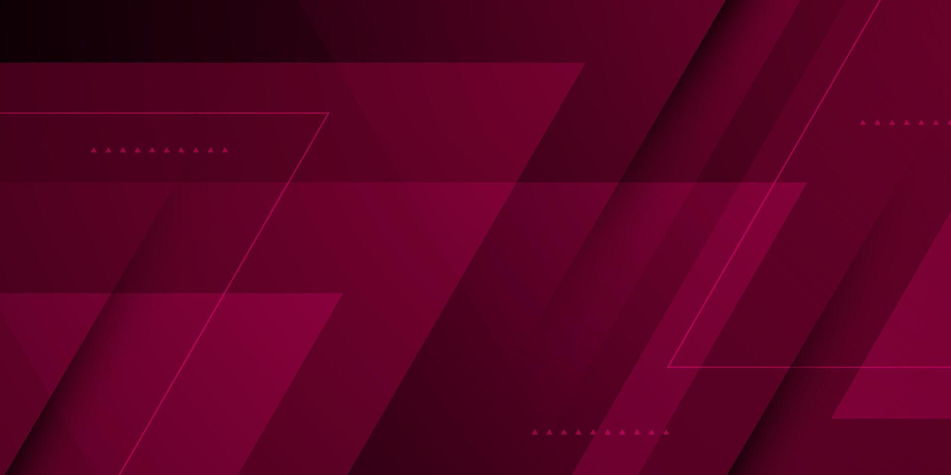 Abstract dark red triangle overlap background. Trendy shapes papercut pattern with shadow and lines. vector