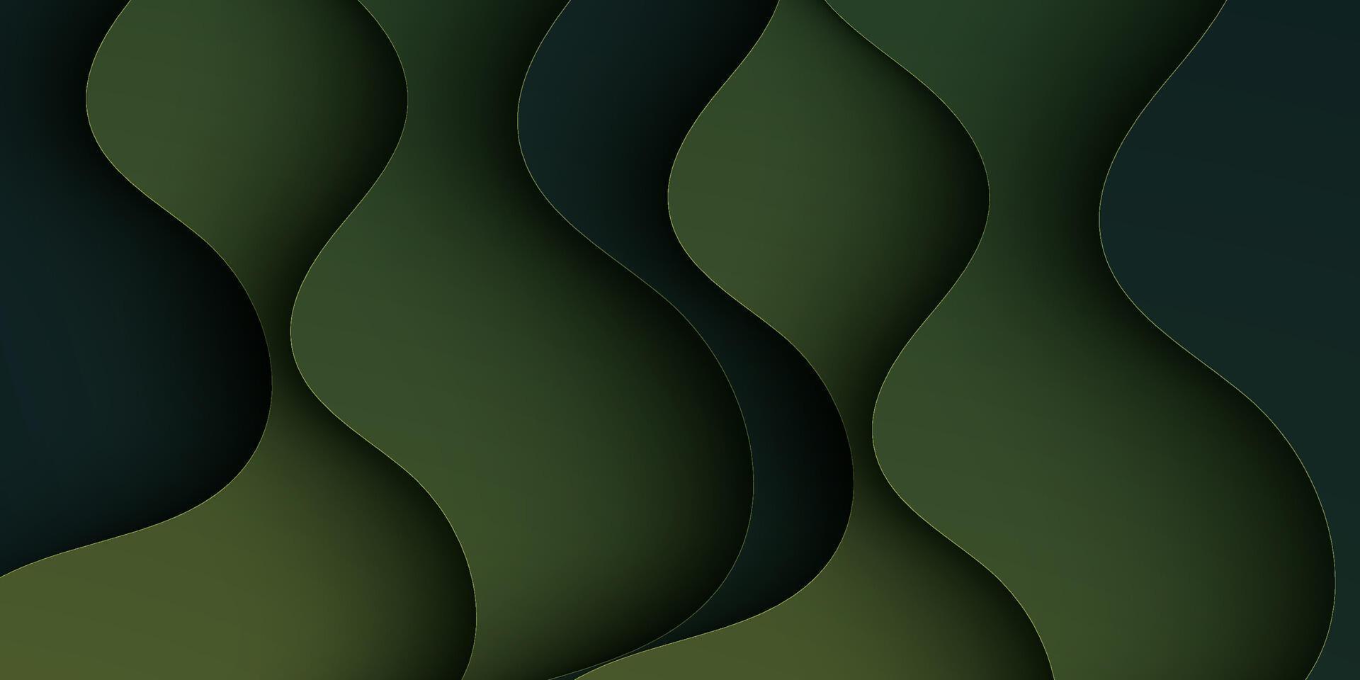 Abstract realistic green gradient wave 3D background. Simple and trendy wave pattern. vector