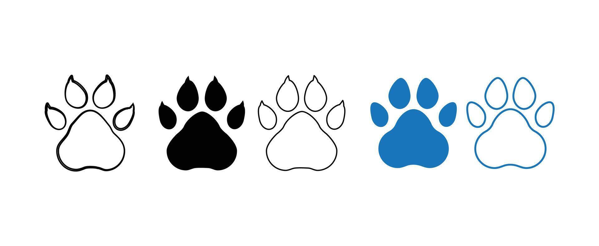 Pet paw icon set. cat and dog paw icon. Paw Print symbol template for graphic and web design collection. vector
