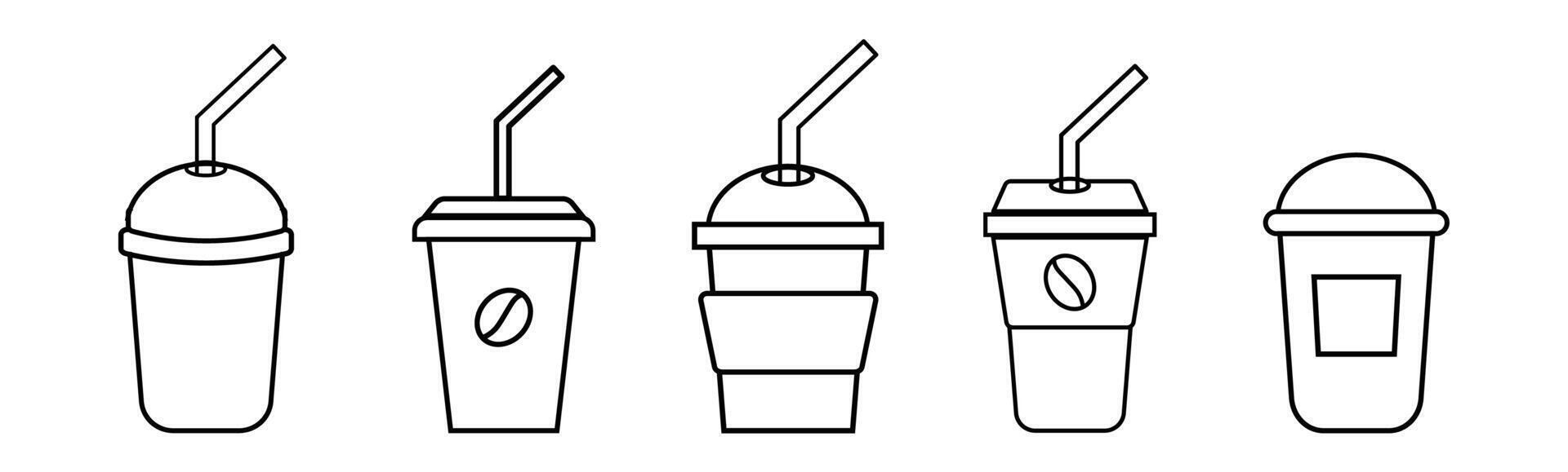 Drink coffee cup icon. Paper or plastic cups coffee cup icon isolated on white background. Disposable coffee cup icon. vector
