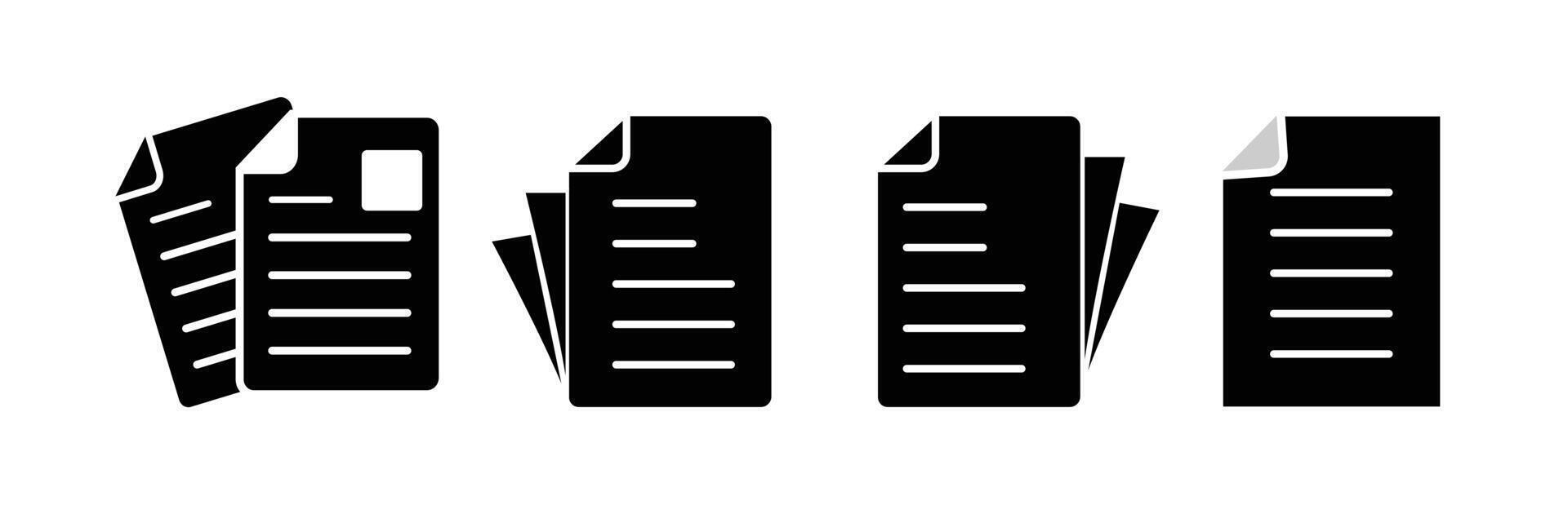 Document line icon. Paper document icons set. File symbol. vector