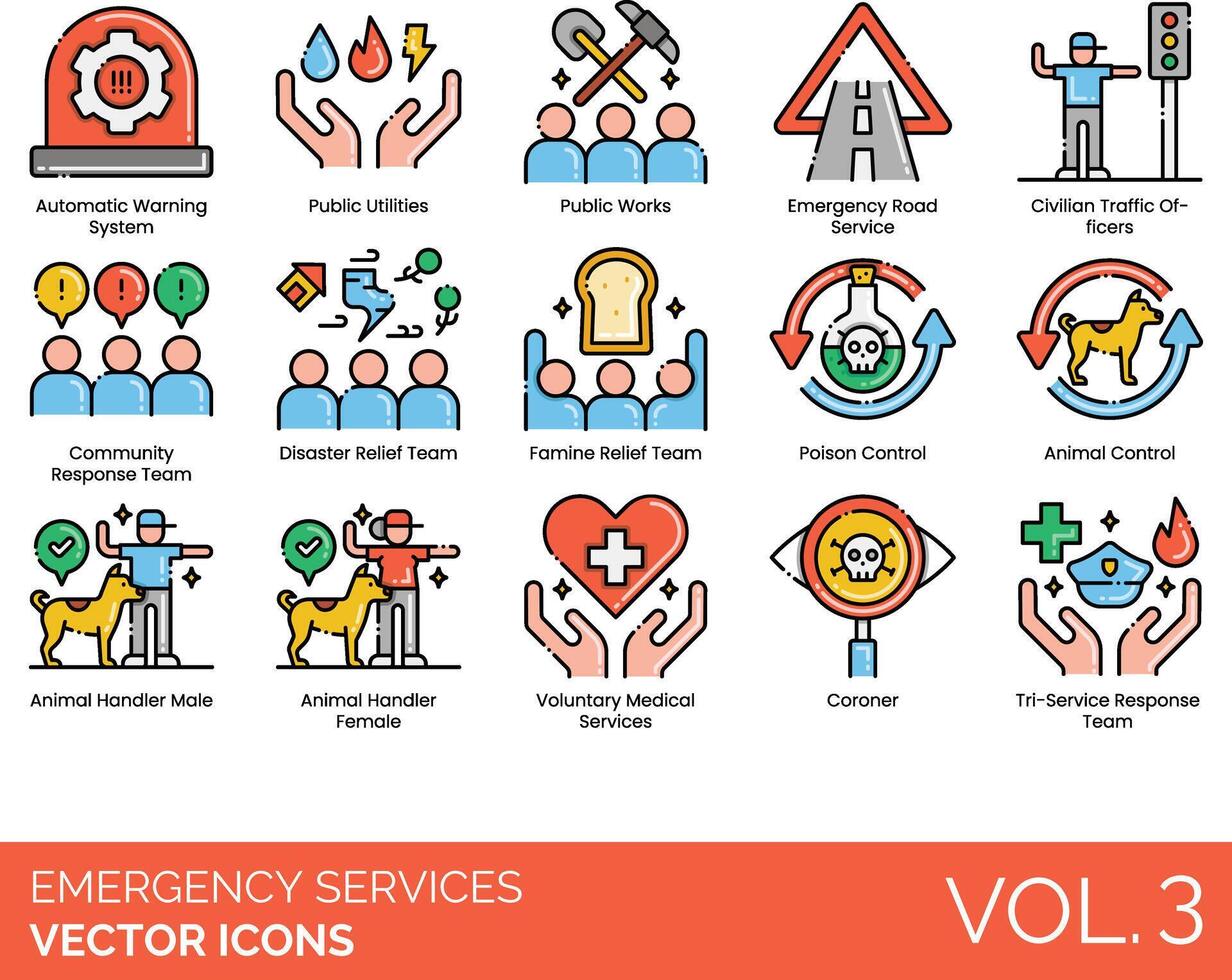 Emergency services icons set, vol 3 vector