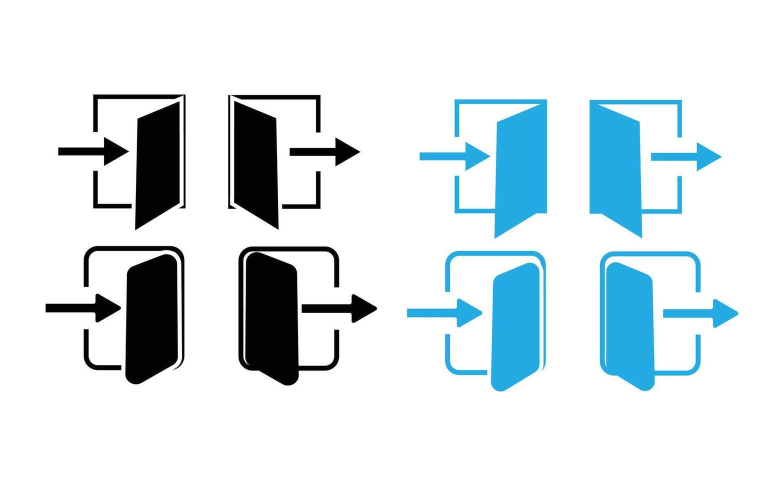 Login and logout icon in generic design. Sign in and sign out sign symbol. vector