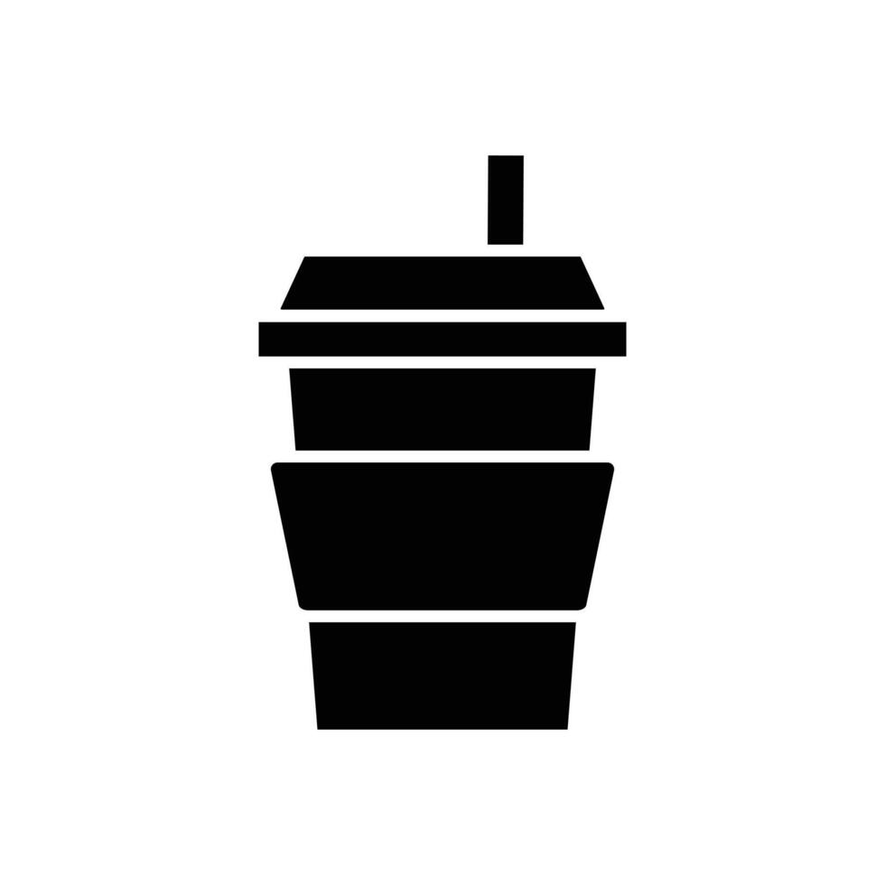 Disposable coffee cup icon. Coffee paper cup, plastic container for hot and cold drink, juice, tea, cocoa and other. vector