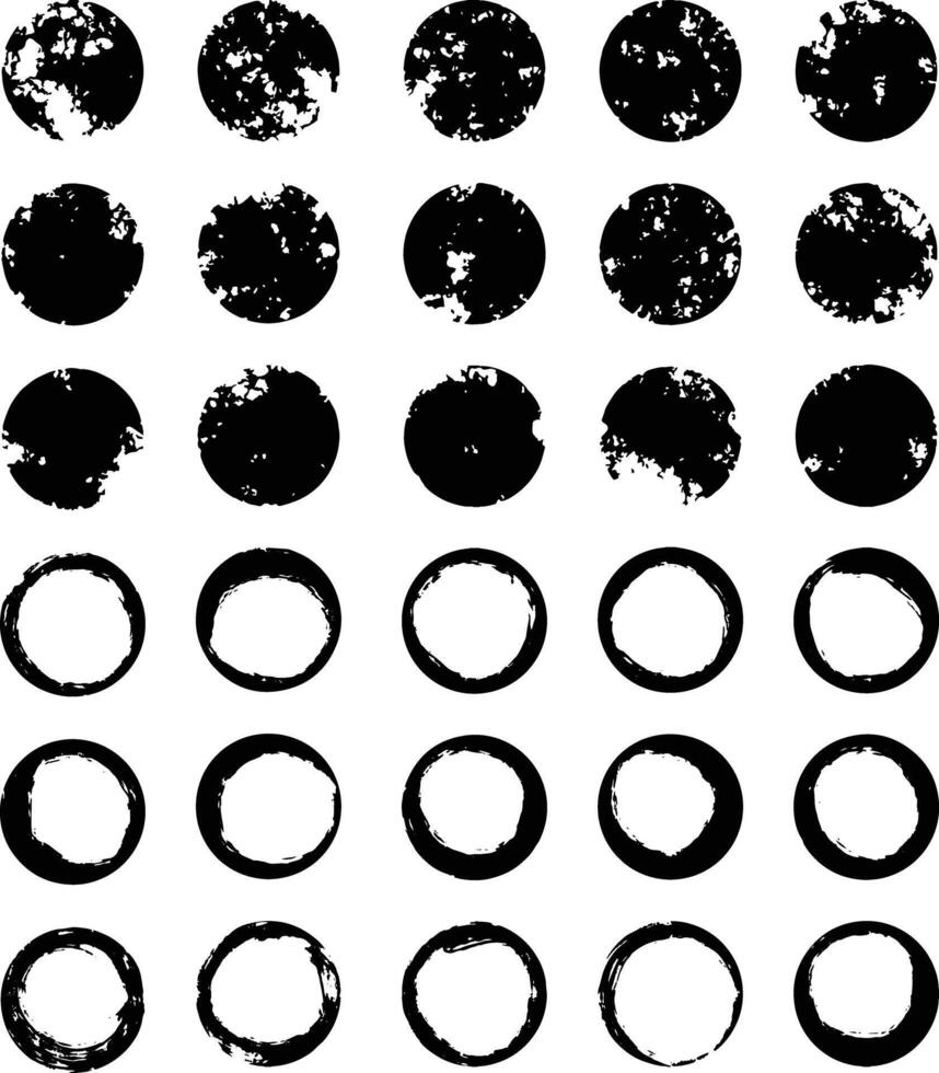 Set of Grunge Circles vector