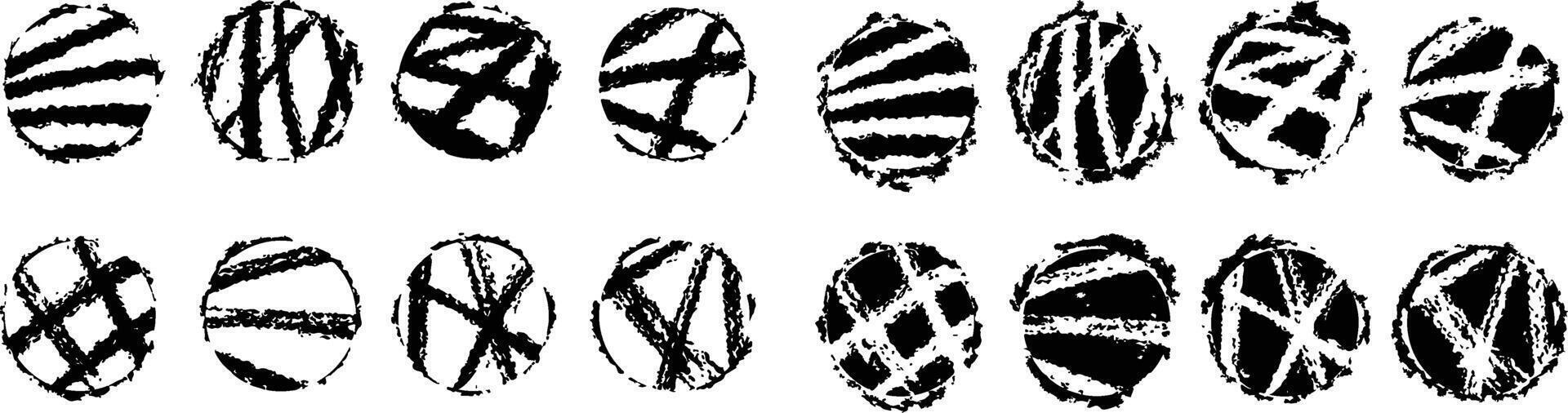 A Collection of Grunge Circles vector